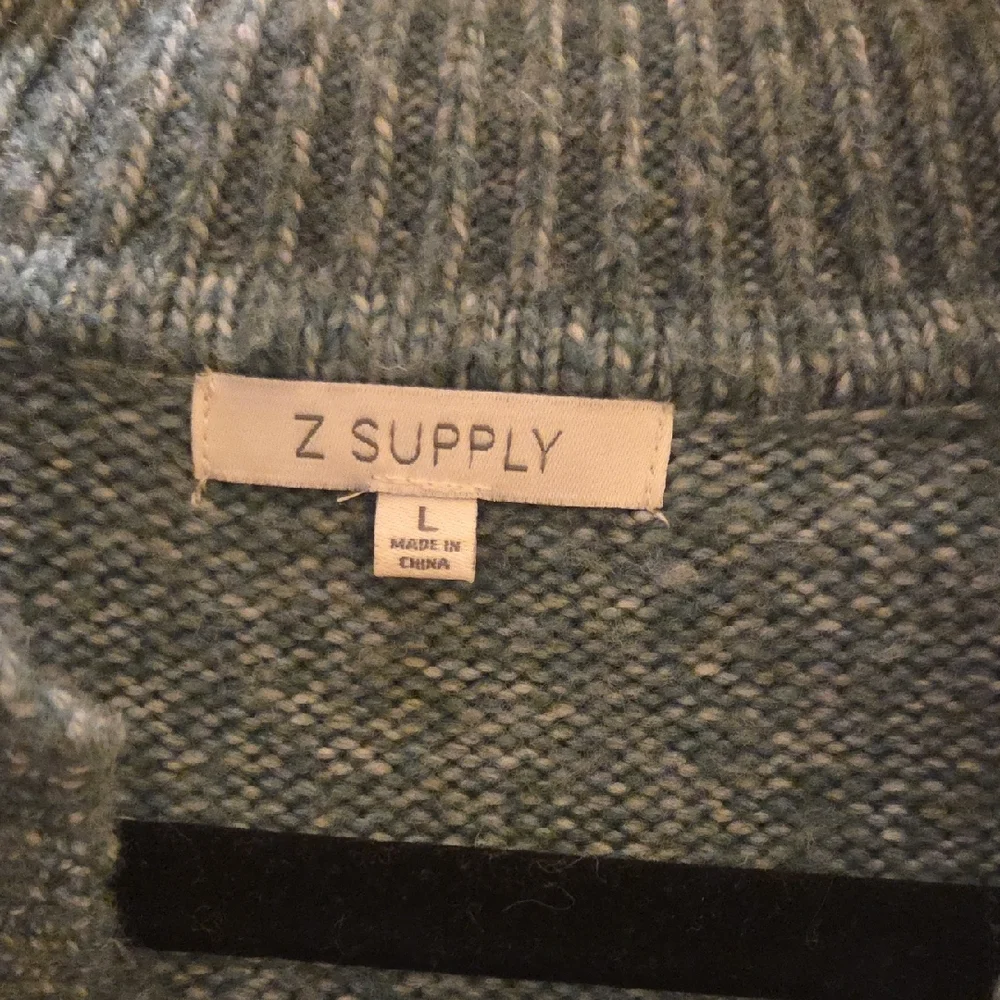 Z Supply Women's V-Neck Collared Sweater - Sage Green - Picture 2 of 3